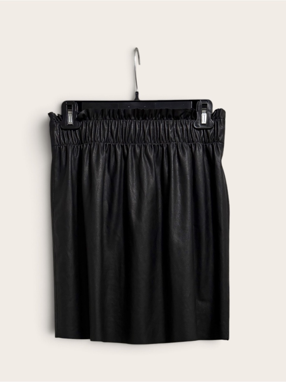 Show Me Your MuMu Black Faux Leather Elastic-Waist Mini Skirt - Picture 3 of 6